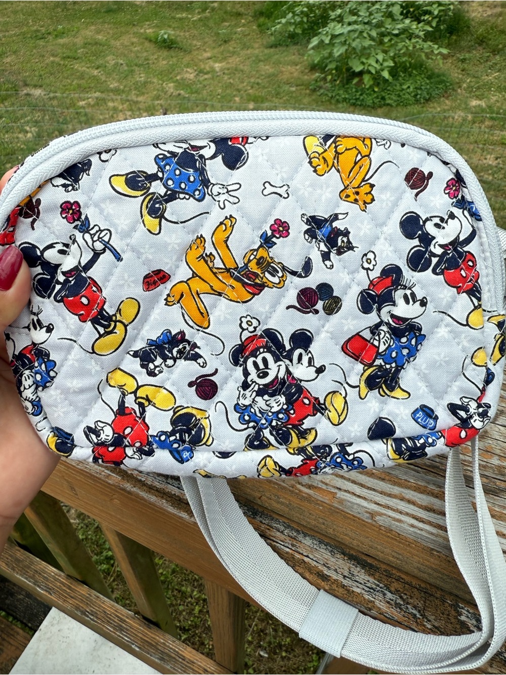 Vera Bradley Disney Character Quilted Belt Bag — White with Multicolor Prints